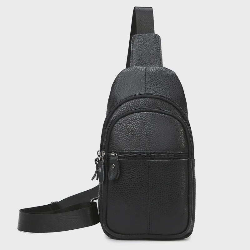 Luxe Leren Borstas Heren - Grote Capaciteit, Zakelijk & Casual Crossbody Tas