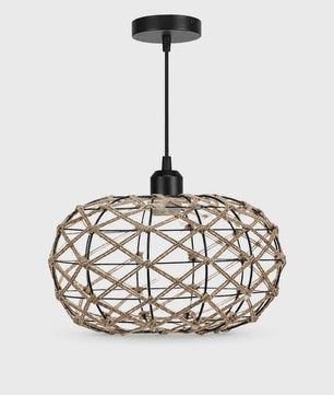 Rustieke Jute Touw Hanglamp - Boho Stijl Verlichting voor Keuken, Eetkamer & Slaapkamer