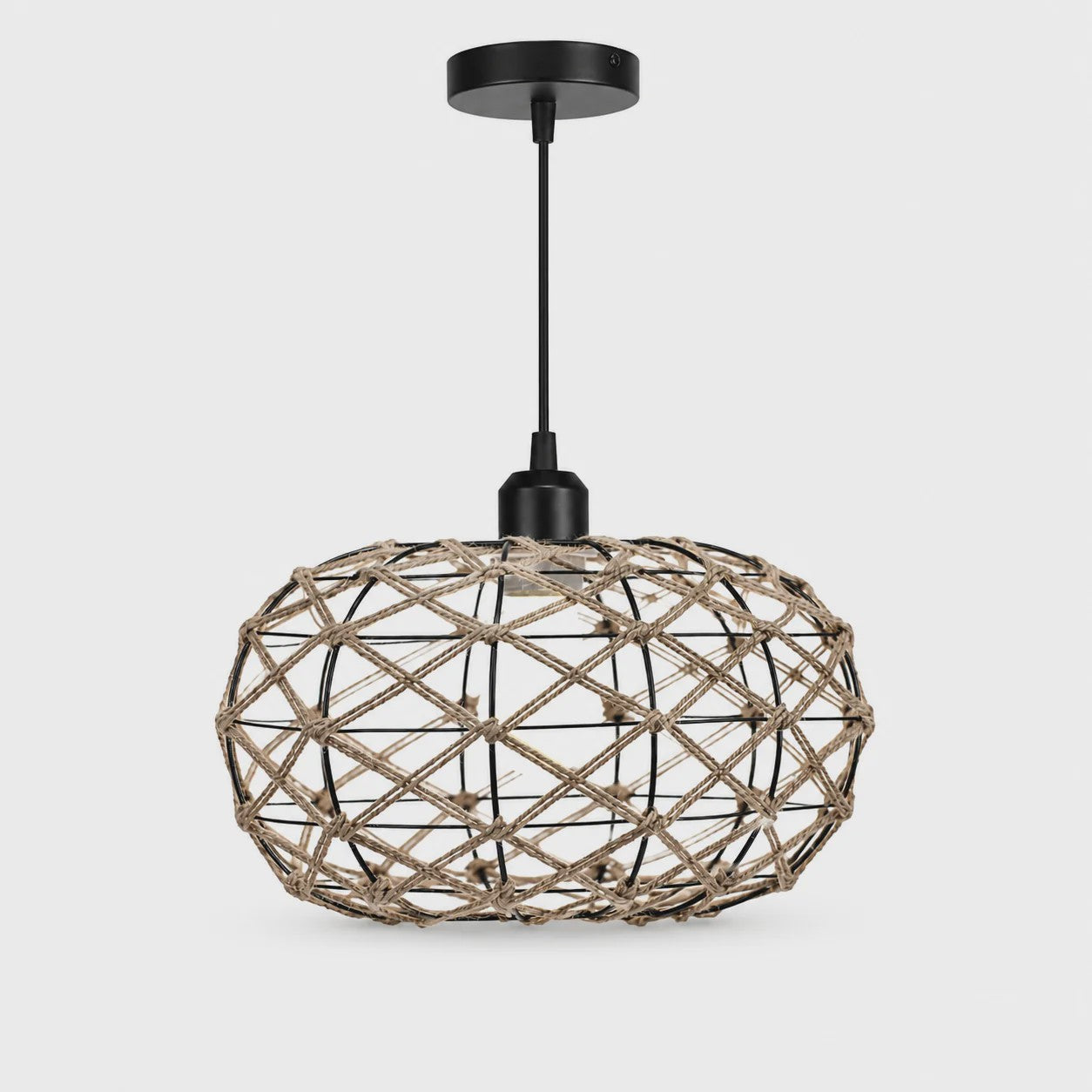 Rustieke Jute Touw Hanglamp - Boho Stijl Verlichting voor Keuken, Eetkamer & Slaapkamer