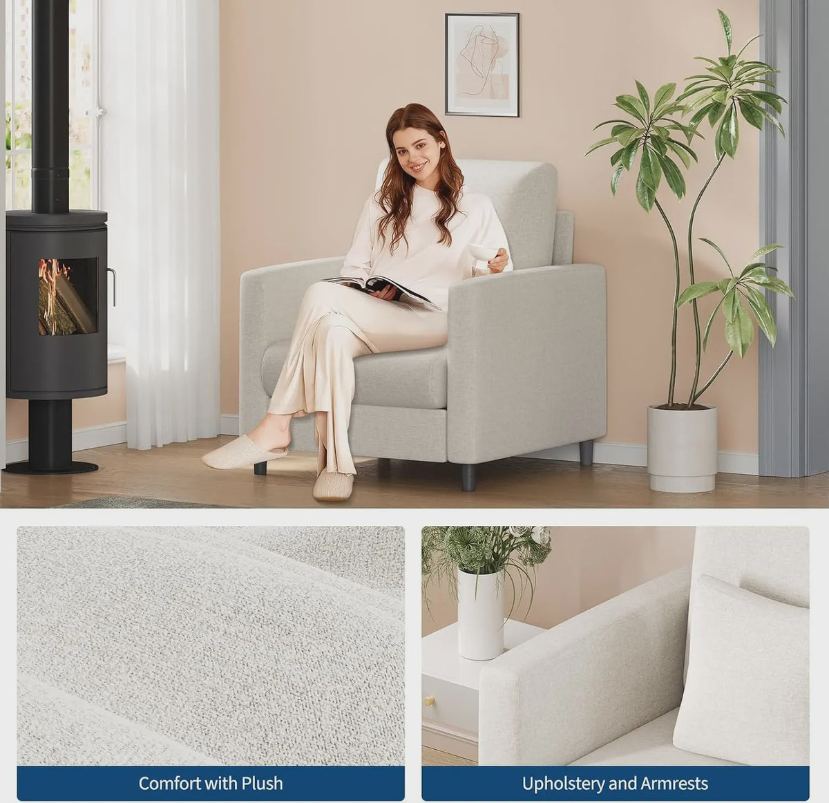 Moderne 2-zits bank en fauteuil set - Compact en comfortabel voor kleine ruimtes