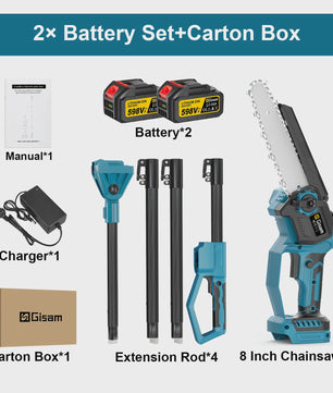 Gisam Telescopische Accu Kettingzaag 8-Inch - Snoeien op Afstand met Makita 18V Batterij