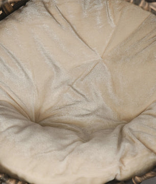 Ronde rotan kattenmand met kussen en verhoogde pootjes - Bruin