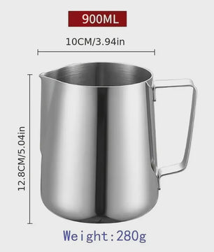 Set van 3 RVS Melkopschuimkannen (350/600/900ml) met Maatverdeling - Barista Kwaliteit