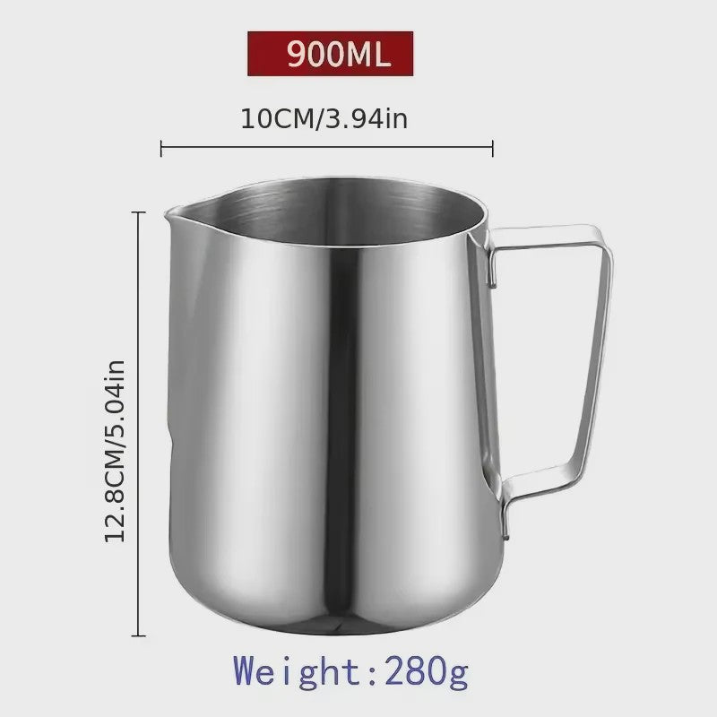 Set van 3 RVS Melkopschuimkannen (350/600/900ml) met Maatverdeling - Barista Kwaliteit