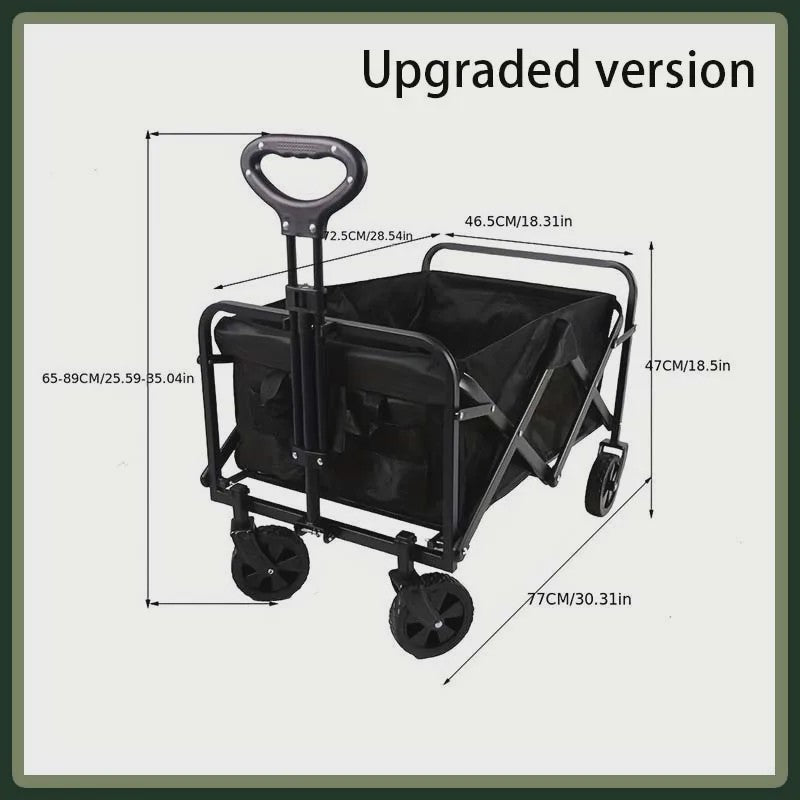 Opvouwbare Bolderkar - Grote Capaciteit, All-Terrain, Camping & Transportkar