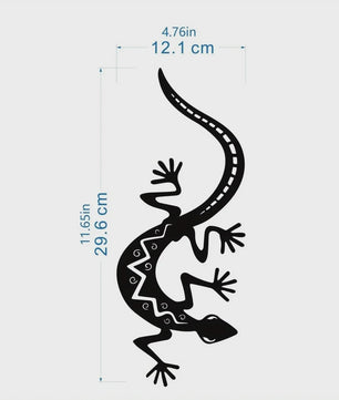 Metalen Gekko Wanddecoratie - Stijlvolle Hagedis Muurkunst voor Woonkamer & Slaapkamer