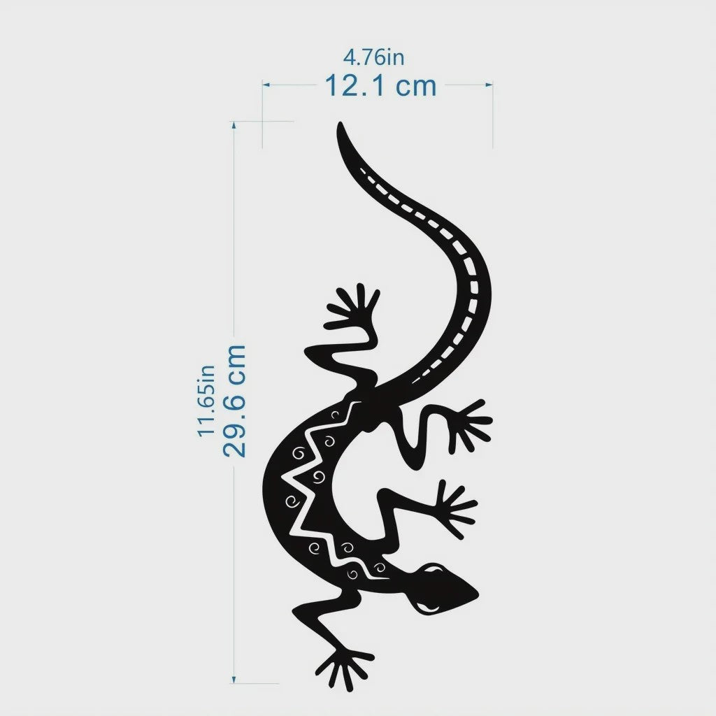 Metalen Gekko Wanddecoratie - Stijlvolle Hagedis Muurkunst voor Woonkamer & Slaapkamer