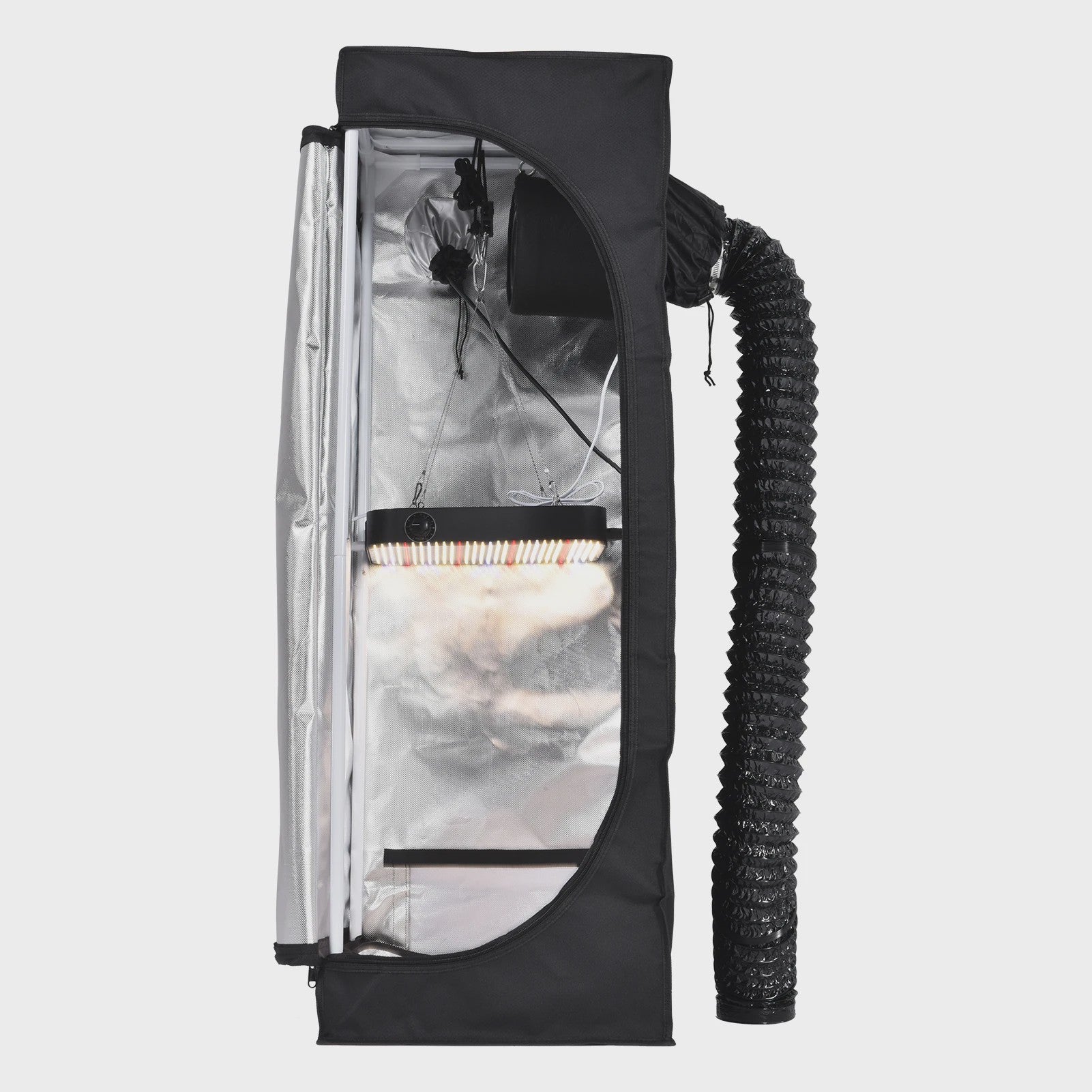 Complete Kweek Tentsysteem: Grow Tent met Ventilator, Koolstoffilter & Dimbare Full Spectrum LED Groeilamp