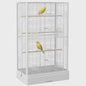 Pawhut Vogelkooi 61x36.5x98 cm met Deuren, Zitstokken en Uitschuifbare Lade