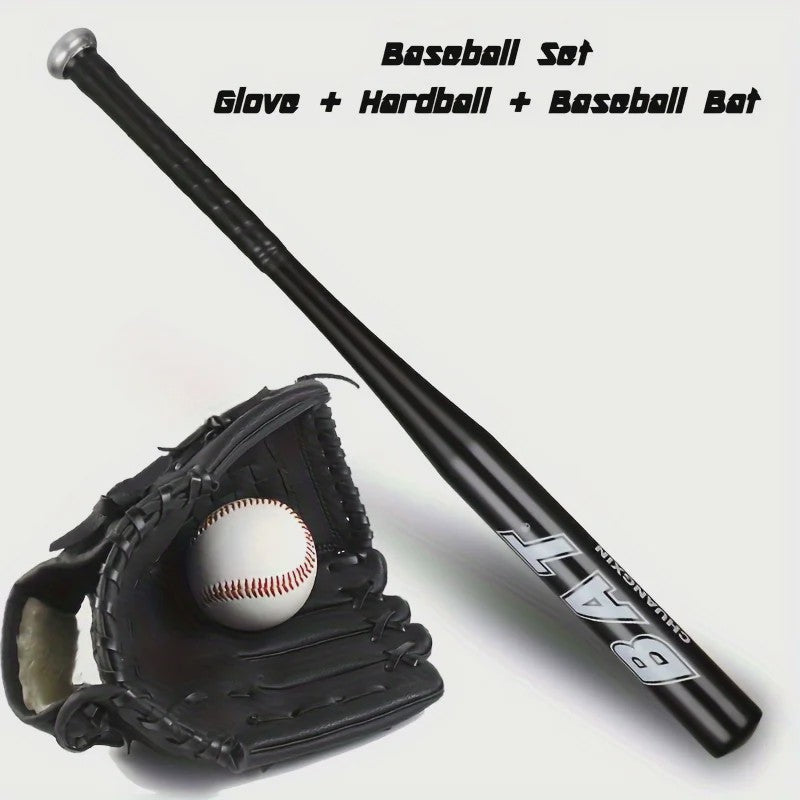 Baseball Starter Set voor Tieners: Aluminium Bat, Vanghandschoen & Bal - Ideaal voor Beginners