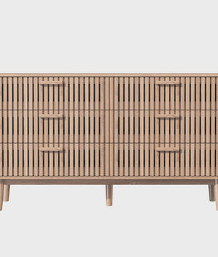Nordic Stijl Ladekast met 6 Laden - Licht Hout Sideboard Meubel