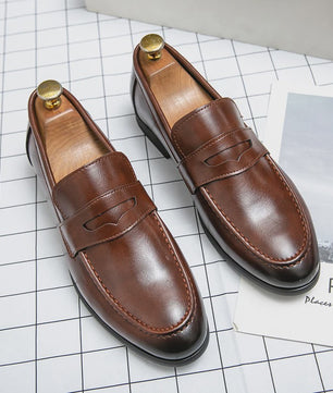Klassieke Heren Leren Loafers - Stijlvolle Business & Casual Schoenen