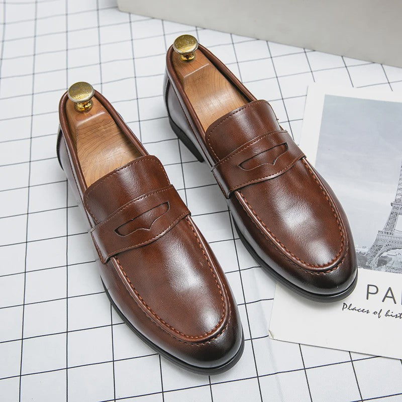 Klassieke Heren Leren Loafers - Stijlvolle Business & Casual Schoenen