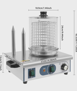 Professionele Hotdog Grill & Warmer - 550W Elektrische Worstmachine