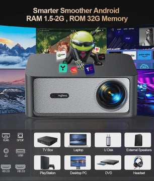 ThundeaL TD98Pro: 3000 ANSI Full HD 1080P 4K Smart Android WiFi Projector met Auto Focus & 3D Home Theater