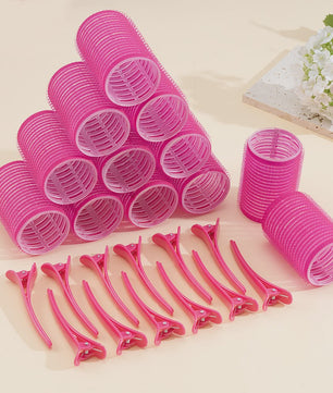 24 Stuks Zelfklevende Haarrollers: Creëer Volume & Krullen Zonder Hitte - DIY Styling Tools