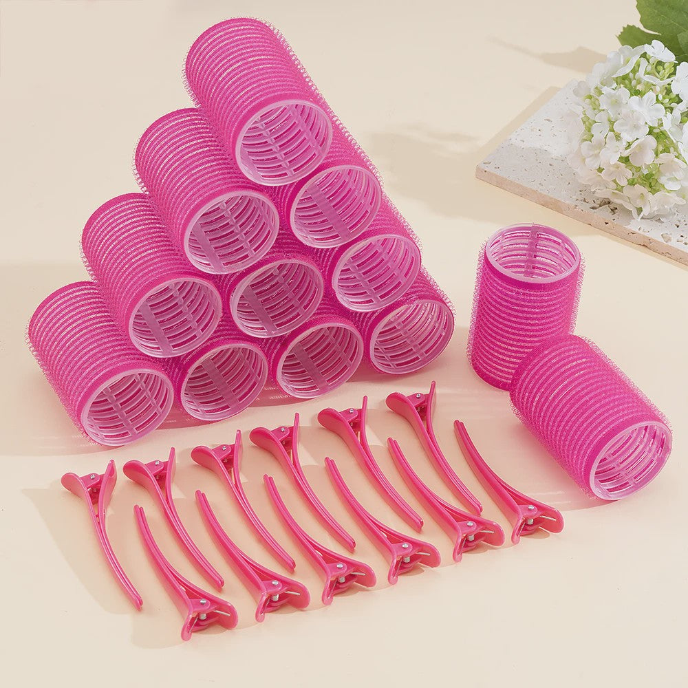 24 Stuks Zelfklevende Haarrollers: Creëer Volume & Krullen Zonder Hitte - DIY Styling Tools