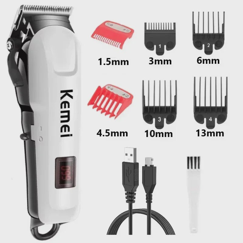 Kemei KM-809A Professionele Draadloze Baardtrimmer & Haarknipper voor Heren
