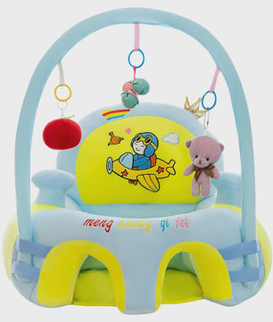 Pluche Baby Zitje met Speelboog - Leer Zitten & Voeden