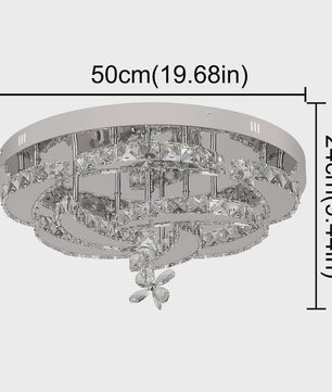 Luxe Kristallen Plafondlamp - Modern LED Verlichting met Dimbare Helderheid en Kleurtemperatuur voor Woonkamer en Eetkamer