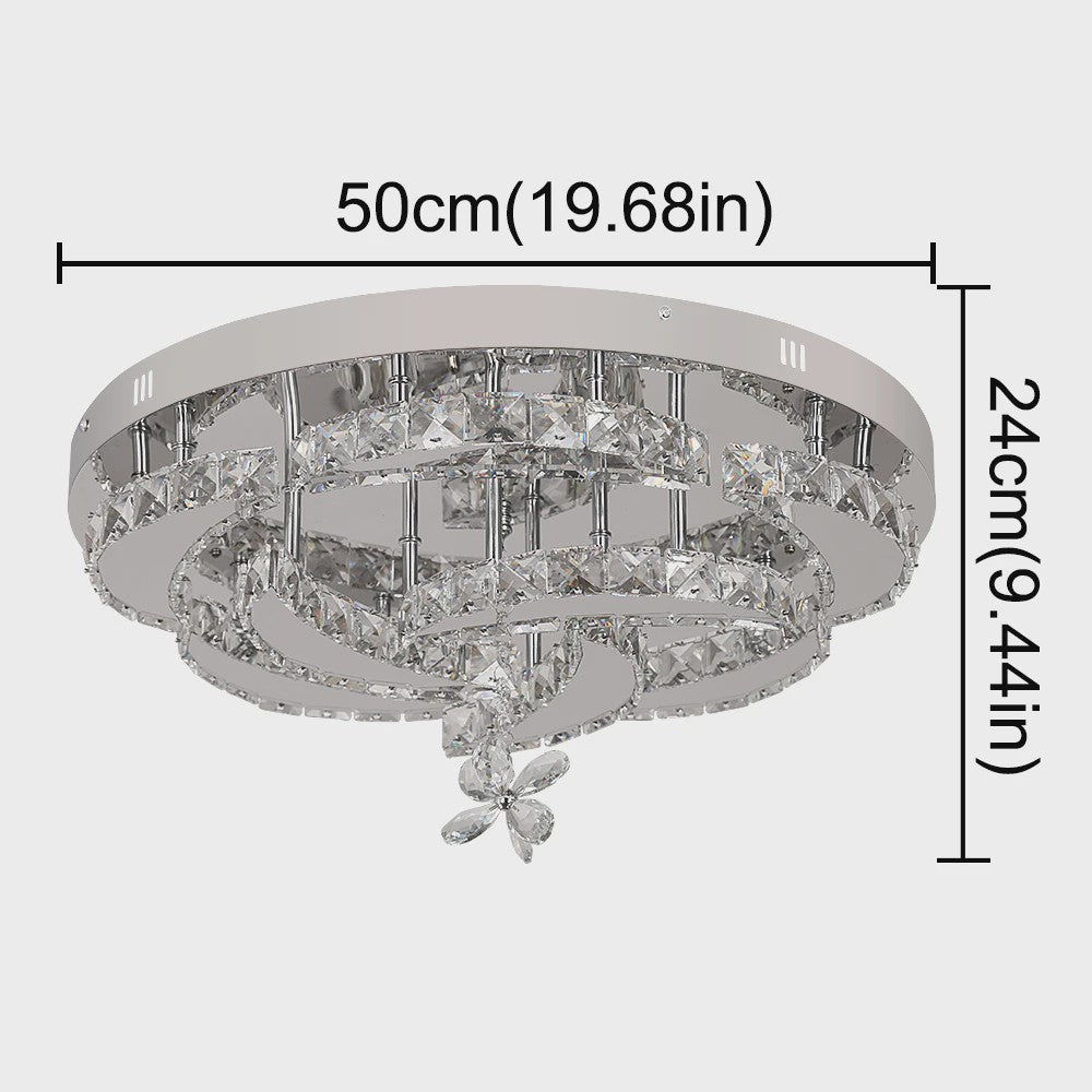 Luxe Kristallen Plafondlamp - Modern LED Verlichting met Dimbare Helderheid en Kleurtemperatuur voor Woonkamer en Eetkamer