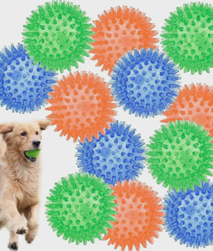 Hondenballen met Piepje - Spiky Speelgoed Ballen voor Tandverzorging en Plezier - Set van 36