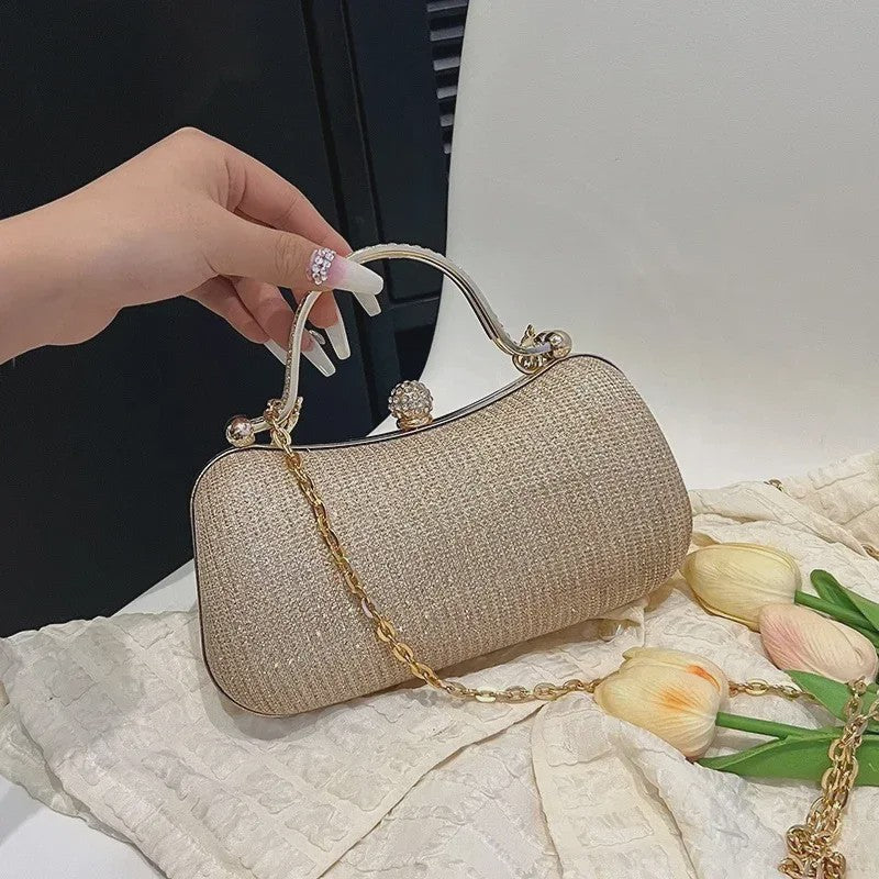 Glitter Avondtasje met Diamant Effect - Chique Clutch & Schoudertas