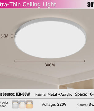 Waterdichte LED Plafondlamp Rond - 18W/30W/40W - IP54 - Badkamer, Keuken, Woonkamer