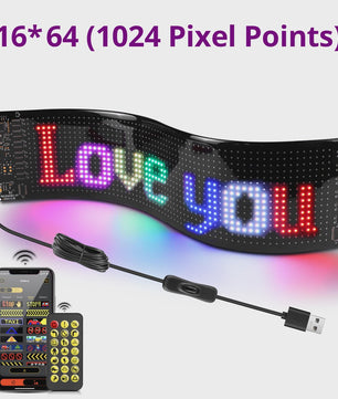 Flexibel 16x96 LED Matrix Pixel Paneel met Bluetooth App Controle - Programmeerbaar Verlichtingsbord