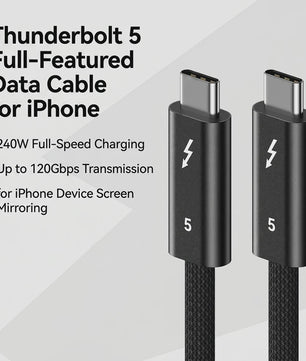 Thunderbolt 5 Kabel: 120Gbps, 240W Snelladen, 16K Video & USB4 Compatibel voor MacBook