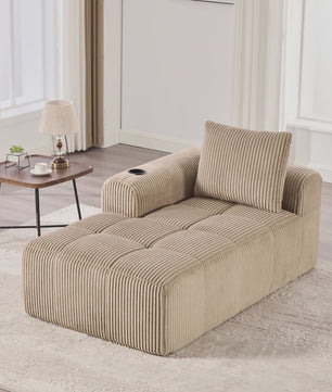 Moderne Modulaire Bank met Bekerhouder en Zijvak - Compact & Comfortabel
