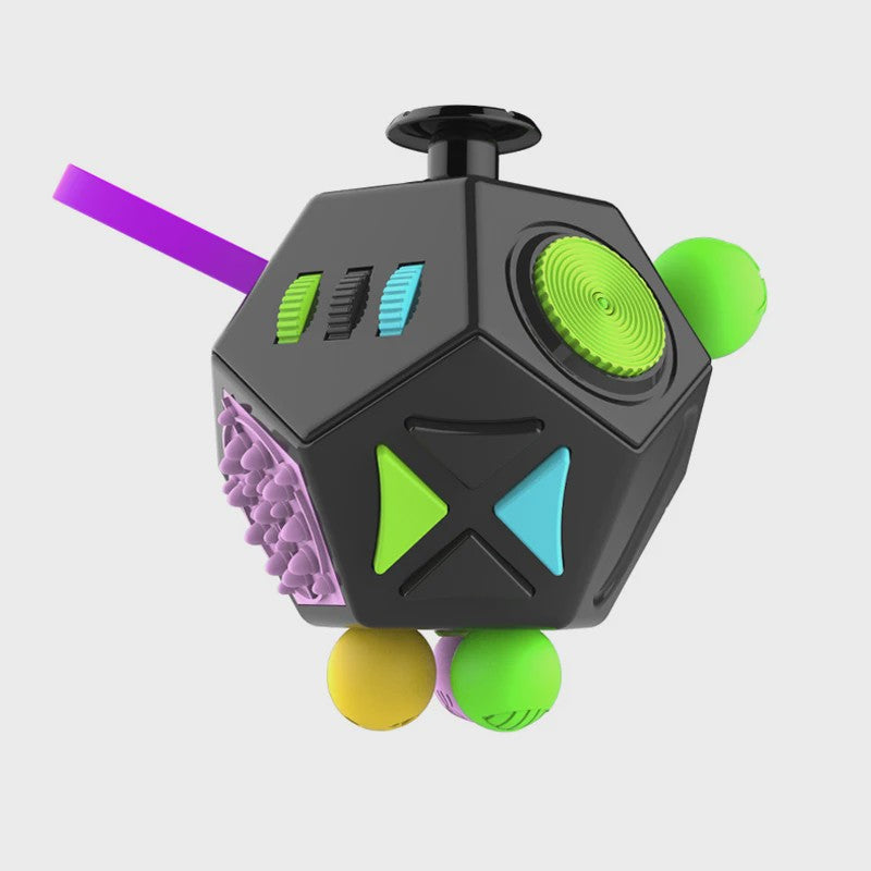 Fidget Cube & Dodecahedron: 6/12 Zijden Stressverlichter & Sensorisch Speelgoed