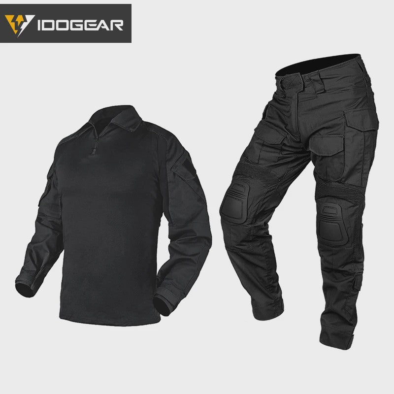 IDOGEAR G3 Combat Uniform Set Heren - Tactische Kleding Set met Broek en Shirt - Zwart/Ranger Groen