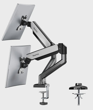 NearHub MS-002 Dubbele Monitor Arm met Klem- en Grommetbevestiging - Ergonomisch & Flexibel