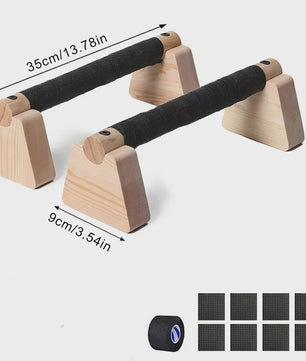 Houten Push-Up Bars & Parallettes voor Thuis Workout - Stabiliteit en Comfort