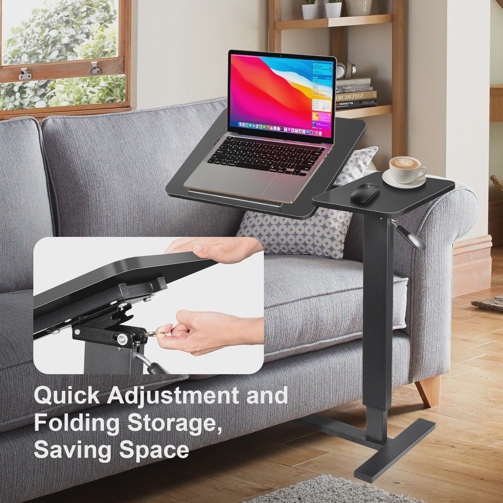 Verstelbaar Zit-Sta Bureau met Pneumatische Lift - Laptoptafel voor Thuis