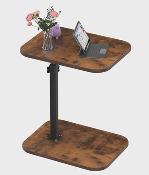Verstelbare en Draaibare Bijzettafel - C-vormig Koffietafel voor Sofa en Bed