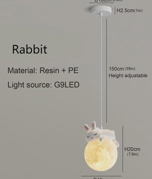Creatieve LED Hanglamp met Cartoon Dieren - Slaapkamer & Kinderkamer Decoratie