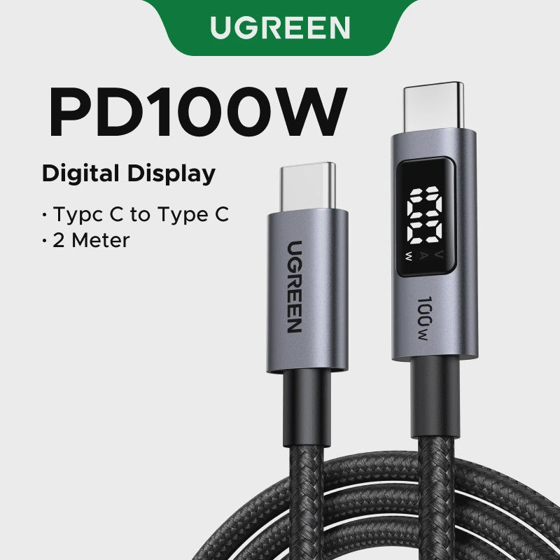 UGREEN UNO USB-C naar USB-C Kabel - 100W PD Snelladen & Data - 0.5-3M
