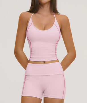 Dames Yogaset: Sportieve Outfit met BH en Cycling Shorts