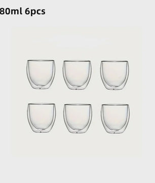Dubbelwandige Glazen Mokken (80-450ml) - Ideaal voor Koffie, Thee & Espresso