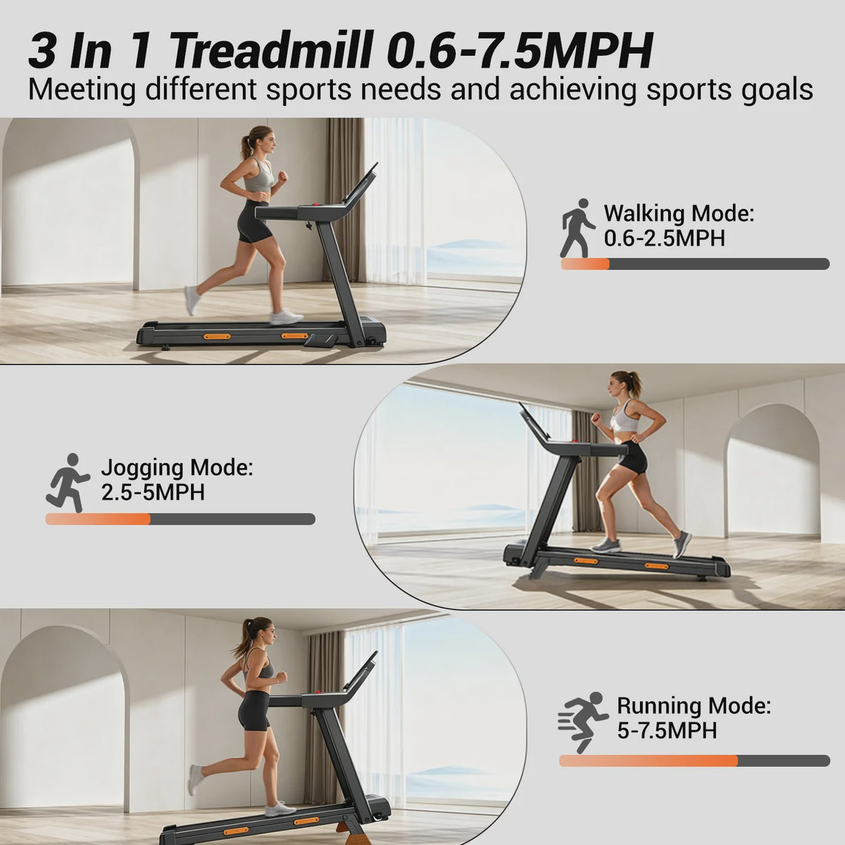 UMAY Loopband 3.0HP met 15% Hellingshoek, Opvouwbaar, 180kg Draagvermogen & LED Display - Ideaal voor Thuis Workout