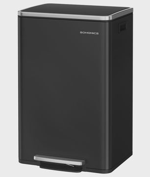 50L RVS Prullenbak met Soft-Close Deksel, Verwijderbare Binnenemmer & Handgrepen