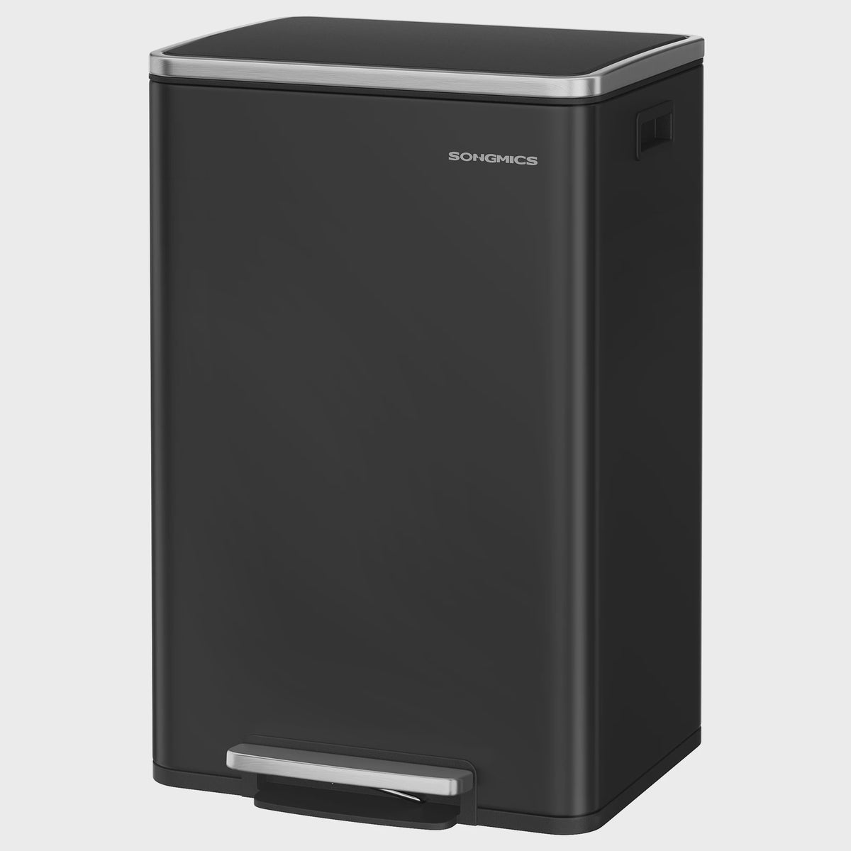 50L RVS Prullenbak met Soft-Close Deksel, Verwijderbare Binnenemmer & Handgrepen