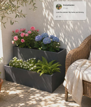 2-Laags Plantenbak 100x60x45 cm Antraciet Staal - Verhoogd Buitenbed