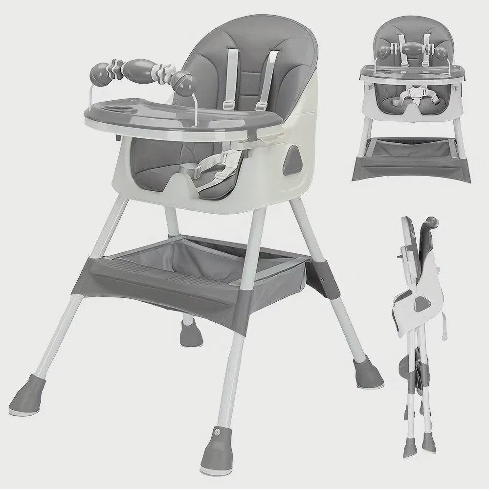 Opvouwbare Baby Kinderstoel (6+ Maanden) - Makkelijk Schoon, Antislip & Met Speelgoedrek - Model E500