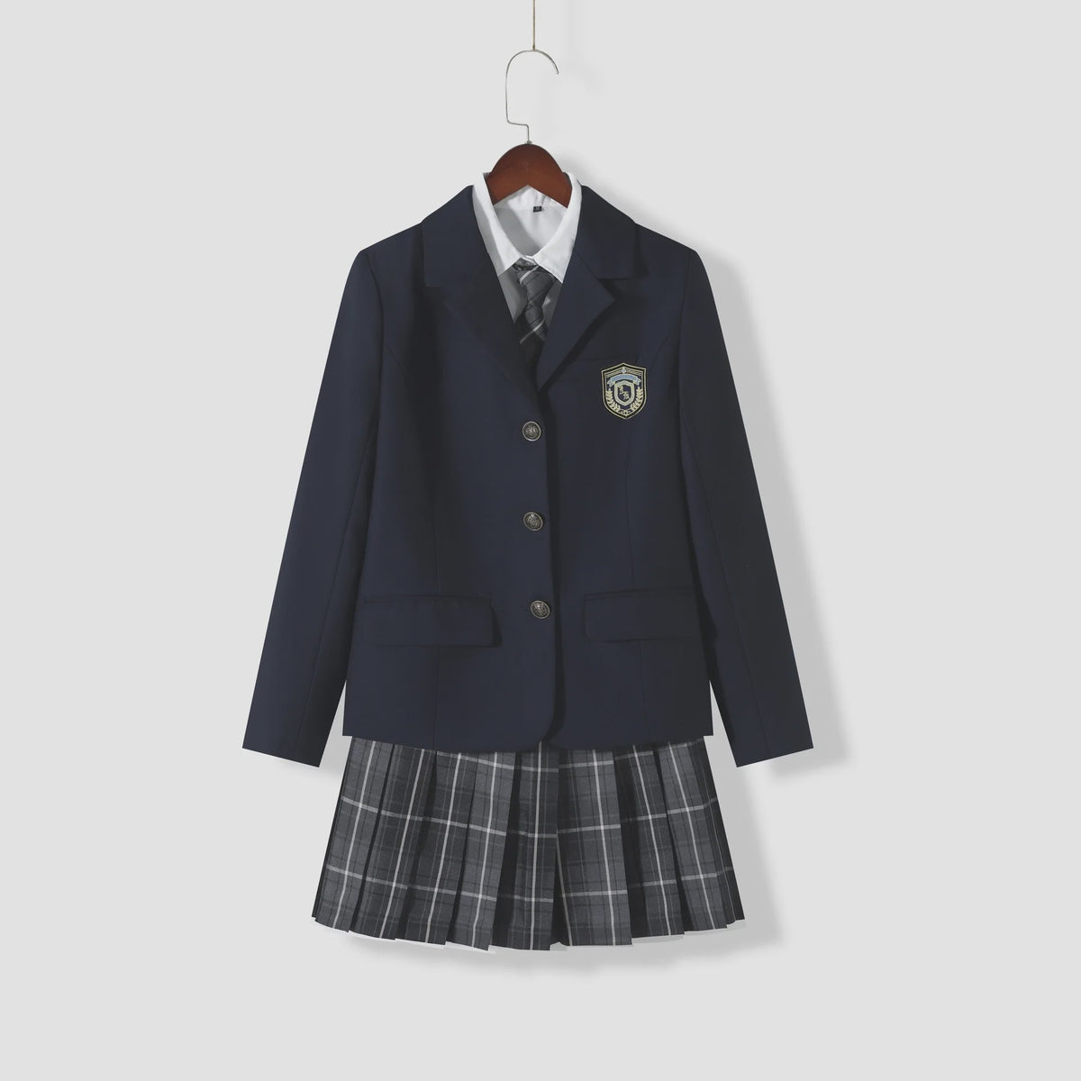 Japans JK Uniform Set: Preppy Blazer met Geruite Plooijurk - Schoolkleding Dames Herfst/Winter