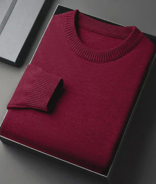 Heren Klassieke Gebreide Pullover Trui met Ronde Hals - Zacht & Lichtgewicht Casual Herentrui
