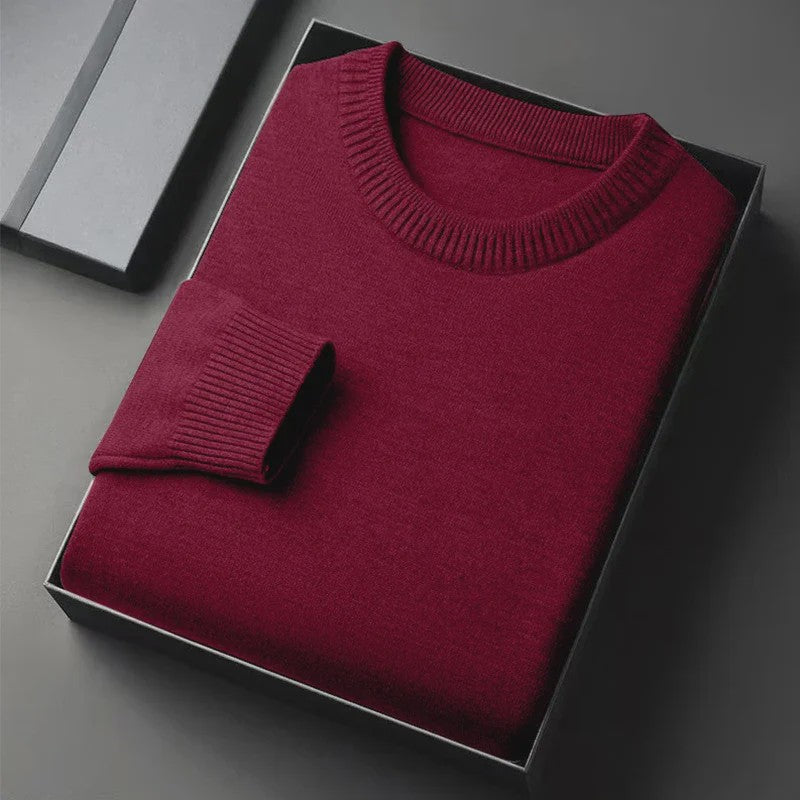 Heren Klassieke Gebreide Pullover Trui met Ronde Hals - Zacht & Lichtgewicht Casual Herentrui