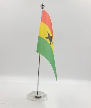Ghana Bureauvlag Set - Premium Polyester met Standaard